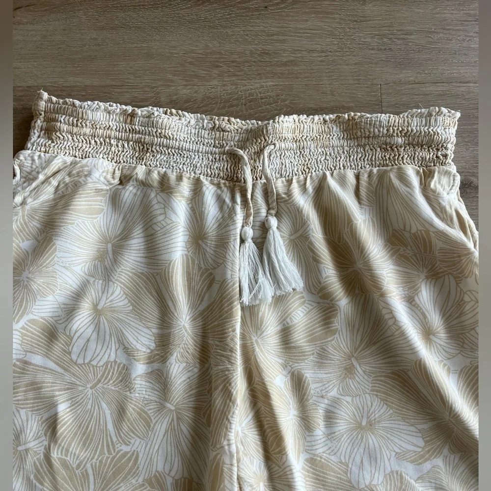 Roxy Tropical Rhythm Drawstring Wide-Leg Pants Floral SZ L - Picture 5 of 11